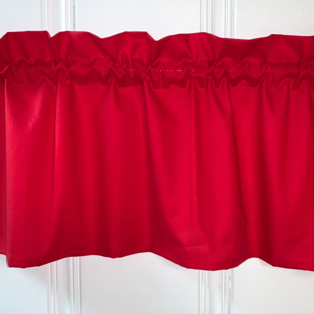 WINDOW CURTAIN VALANCE Red Solid 100% Cotton Handmade Curtains Home Decor